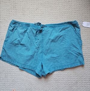 Turquoise Drawstring Shorts